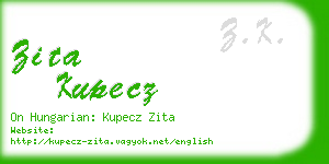 zita kupecz business card